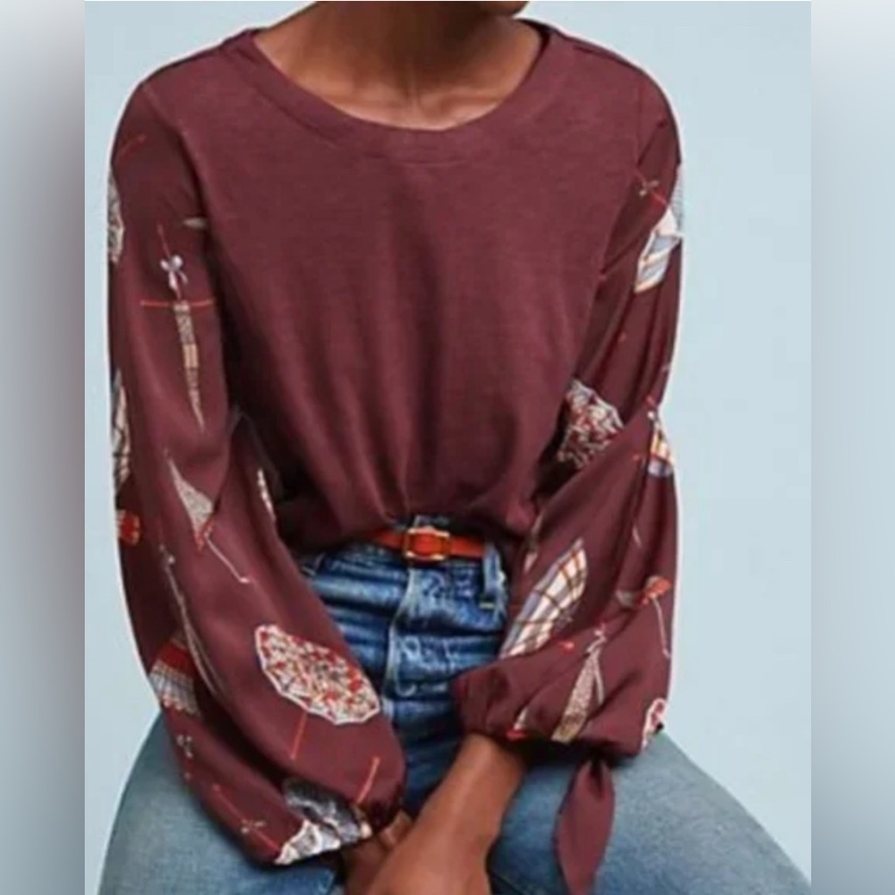 MUST GO BY 6/30  Anthropologie Akemi + Kin Maroon Maybelle Umbrella Top